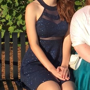 Navy sparkle short dress